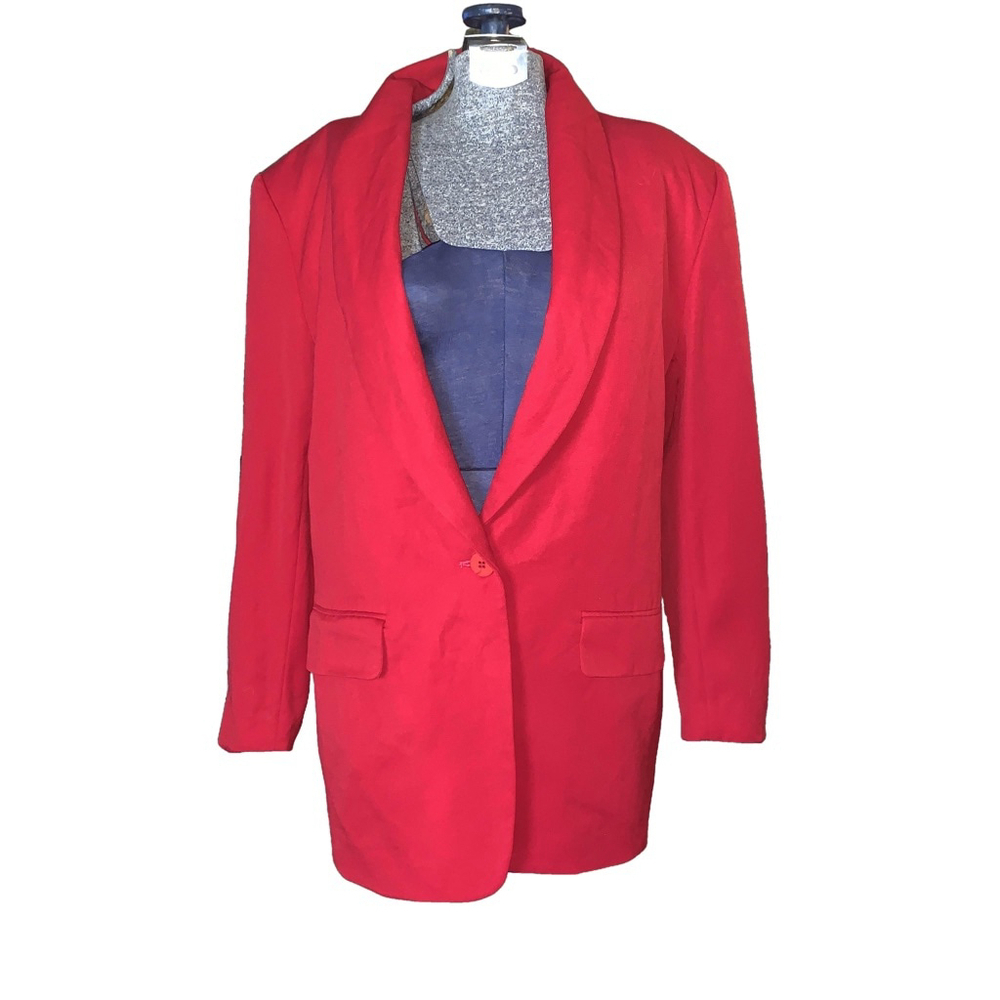 Women's Jones New York Blazer Size 10 Red Wool